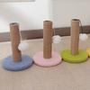 Compact Cat Climbing Frame Small Size but Fully Functional Sisal Scratching Post with Teasing Ball for Limited Home Space