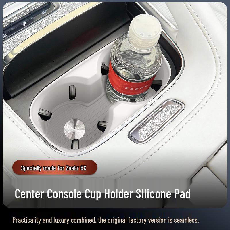 Zeekr 8X Center Console Cup Holder Silicone Protective Pad & Armrest Box Interior Accessory.