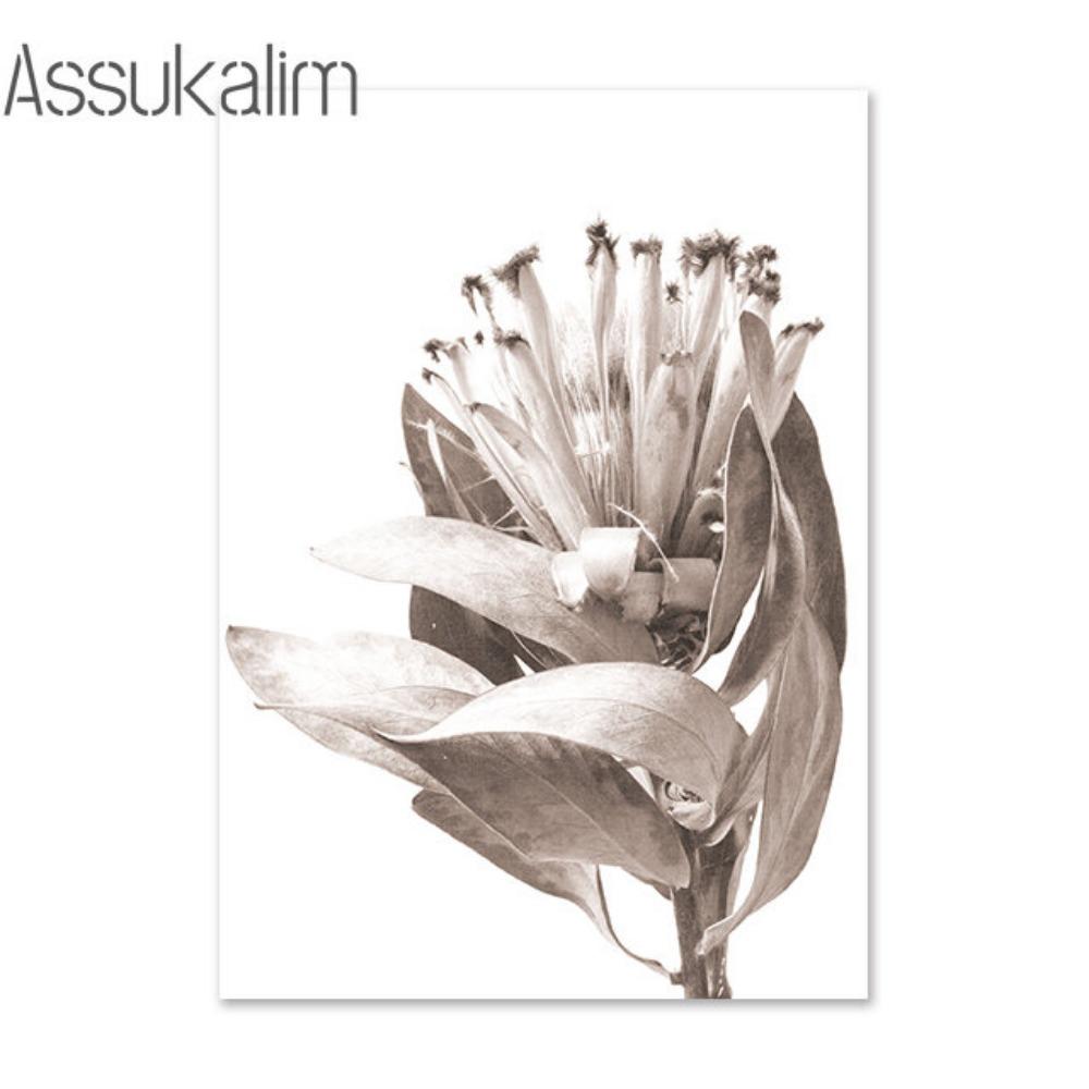 Beige Canvas Painting Vase Flowers Art Prints Dried Grass Print Pictures Reed Cup Wall Pictures Nordic Wall Poster Home Decor