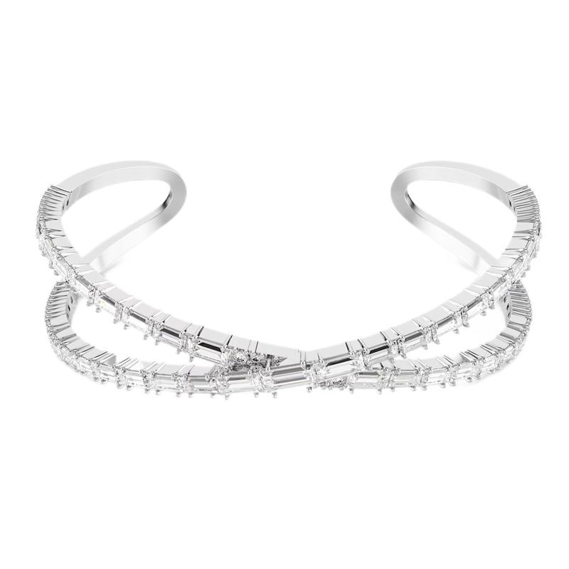 Swarovski Hyperbola Luxurious and Elegant Synthetic Cubic Zirconia Bracelet Women s White White M