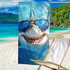 1pc Cartoon Shark Print Microfiber Beach Towel - Lightweight and Soft Extra Large Beach Fashion Blanket | Perfect for Beach, Pool, Yoga
