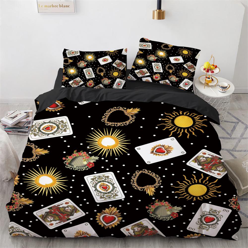 Пододеяльник Покер Набор Карта Огонь Покерная Игра Декор Полиэстер Набор Пододеяльника — фото 15