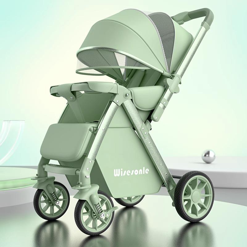 Reversible Baby Stroller: Sit & Lie, Foldable, Lightweight, High Landscape, 0-3 Years, Baby Carriage.