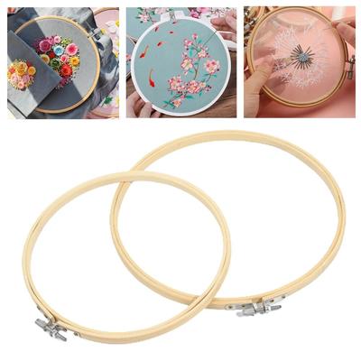 Bambusrahmen Stickring Set Ring Kreis Rund Kreuzstichring DIY Schlaufe Handnähwerkzeuge Zubehör 15/30cm
