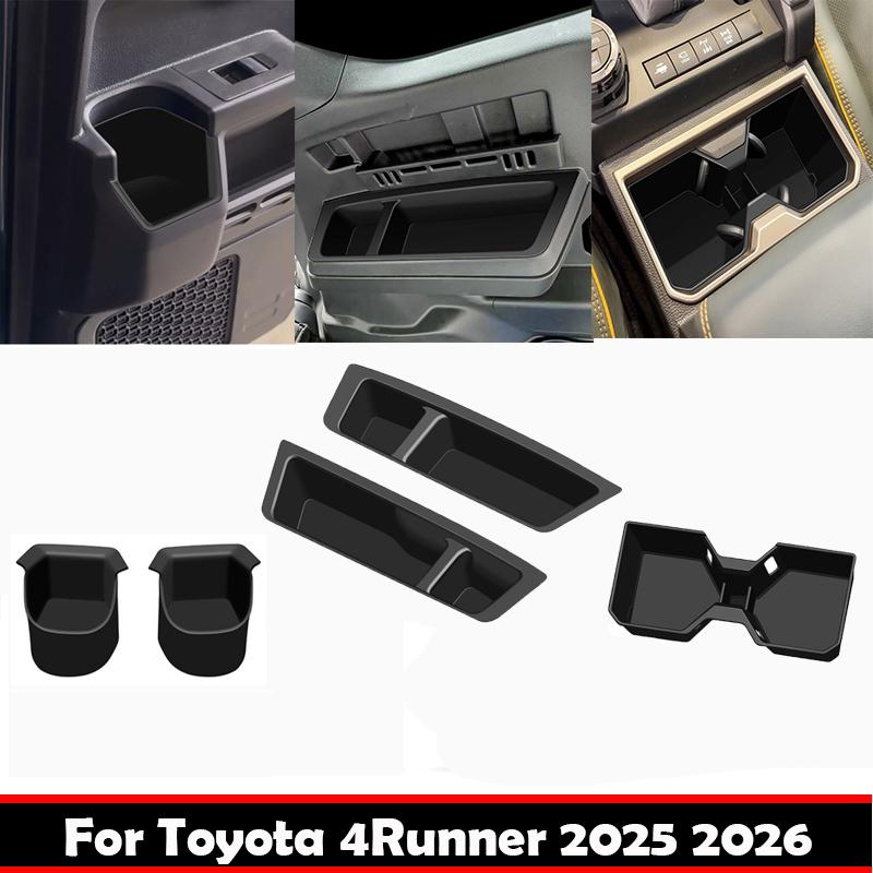 For TOYOTA 4Runner 4 Runner 2025 2026 silicone front rear third row side water cup holder storage box pad Interior Accessories
