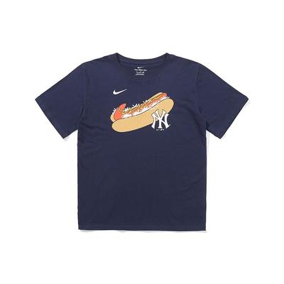 X Μπλουζάκι MLB New York Yankees Αμερικάνικο Χοτ Ντογκ Γραφική Εκτύπωση Στρογγυλή Λαιμόκοψη Κοντομάνικο Ρετρό Παιδικά Τοπ Μπλε Ναυτικό 3Z3B7SBGR-NYY