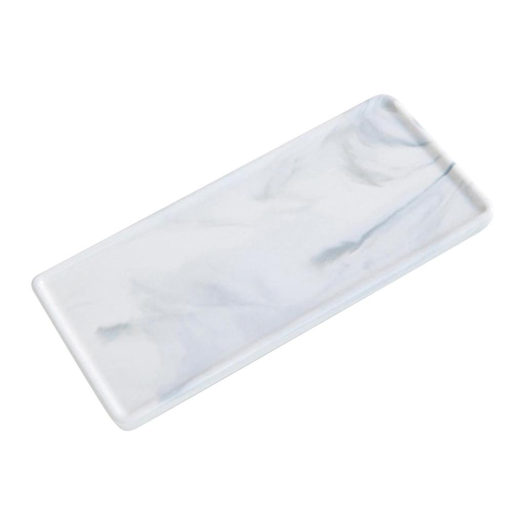 Imitation Marble Bathroom Vanity Tray Rectangular Serving Jewelry Tealight Display Holder