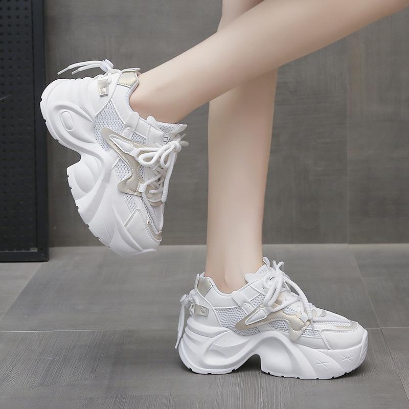 Plateau-Dad-Schuhe Damen Frühjahr 2025 neue Muffin-Schuhe atmungsaktive vielseitige Freizeitschuhe kleiner innerer Höhenzuwachs Damenschuhe