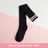 1 3 Pairs Women's Cotton Thigh High Socks Over The Knee Colorful Striped Pattern Casual Daily Wear Fashion Socks Black White