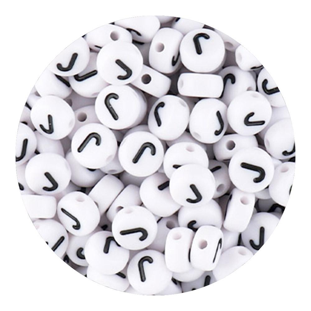 50/100/200pcs/Lot 7x4mm White A-Z Round Alphabet Acrylic Letters Beads Loose Spacer For Jewelry Making DIY Bracelet Accessories