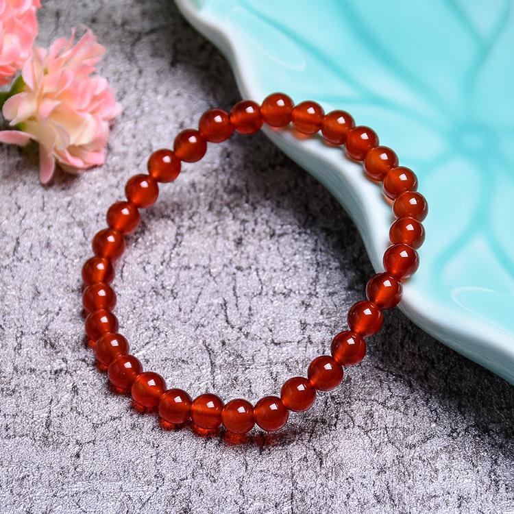 Natural 7A Red Agate Crystal Bracelet, DIY Jadeite Bracelet, Men s and Women s Accessories, Bracelet, 6/8/10/12/14MM