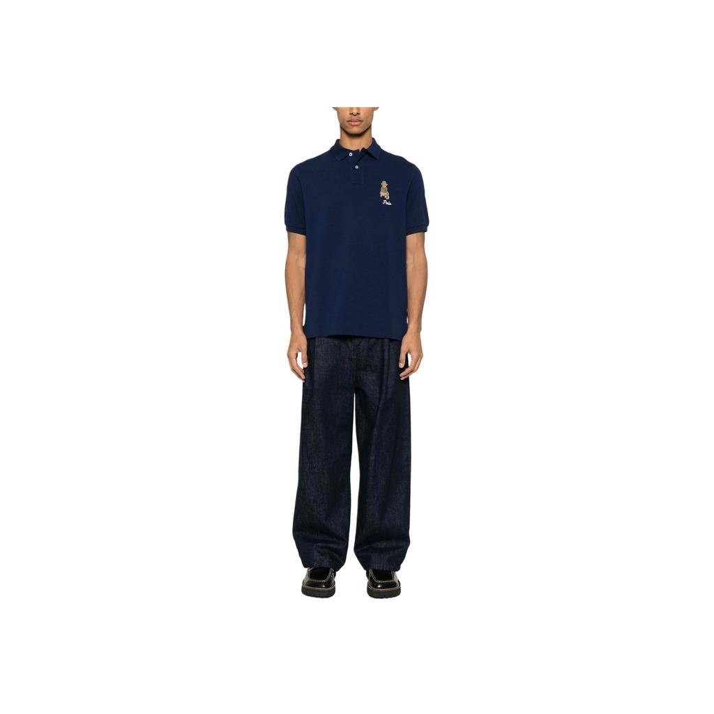 Polo Ralph Lauren Logoknapp Kortärmad Pikétröja Herr Toppar Marinblå 710953336-003