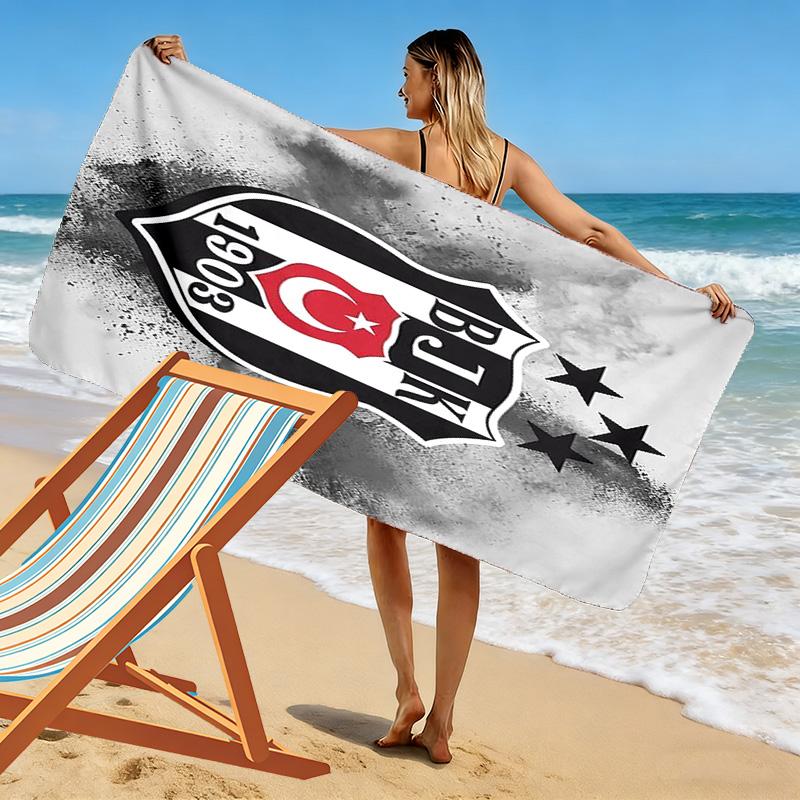 Asciugamano da Spiaggia Stampa Besiktas Gymnastics Club, Asciugamano Grande Morbido ad Asciugatura Rapida per Spiaggia Campeggio Nuoto