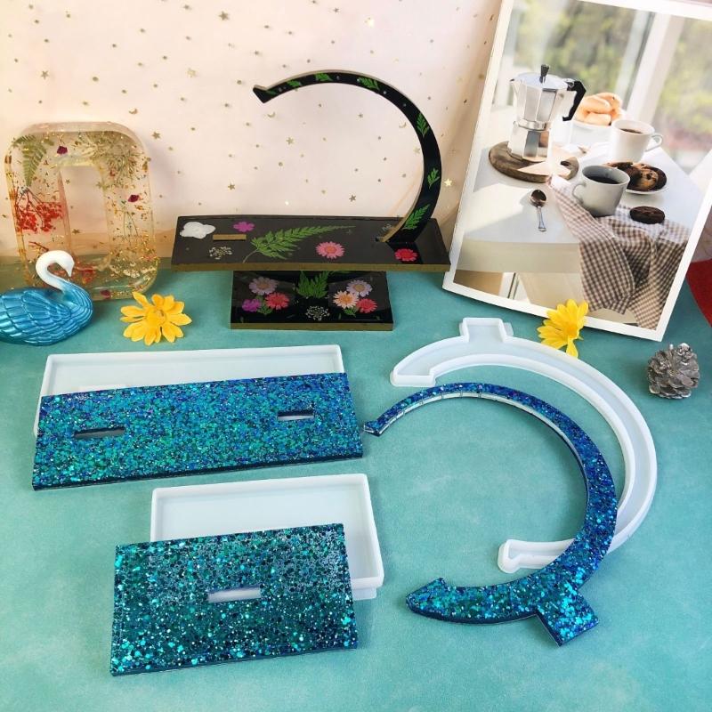 Resin Mold Silicone Plate Display Stand Mold for Enjoyable DIY Projects DIY Tool Making Mold Silicone Display Stand Mold