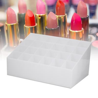 24 Grids Lipstick Holder Display Stand Cosmetic   Makeup Storage Box (White)