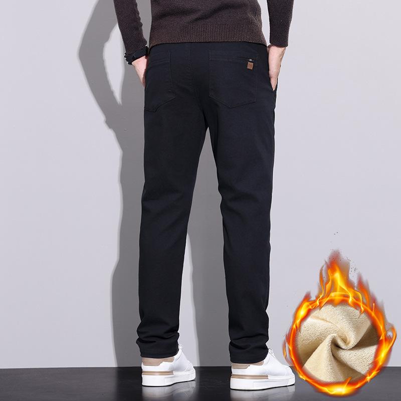 6 typů kávy Černá Šedá Podzimní a zimní Pánské kalhoty s fleecem/Běžné Volitelné Slim fit Rovná nohavice High-end Ležérní kalhoty pro mírně pokročilé