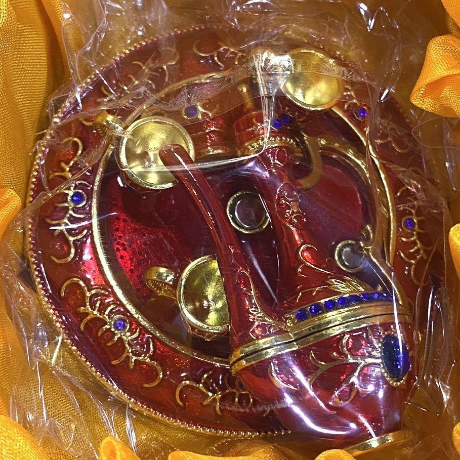Xinjiang Bazaar Handicrafts Metal Wine Pot & Jewelry Box Set – Home & Office Decor, Birthday and Wedding Favors