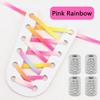 Elastic Round Printed Shoe Laces Diamond Metal Buckle No Tie Shoelaces Without Ties Shoelace for Sneakers Woman Man Shoestrings