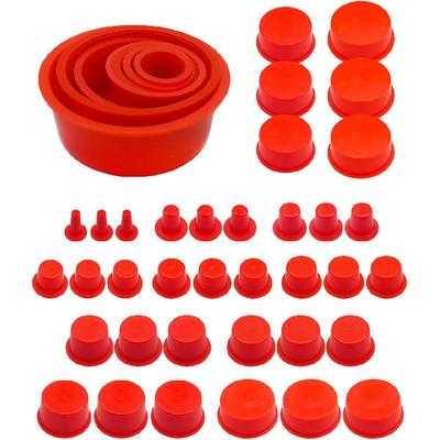 48 Pcs Automotive Cap Plugs Kit 0.11" To 2.39" Fit For AutoLine Pro, Autool, MR CARTOOL, OTC, Plastic Tapered Wide Thick Flange Hose Caps