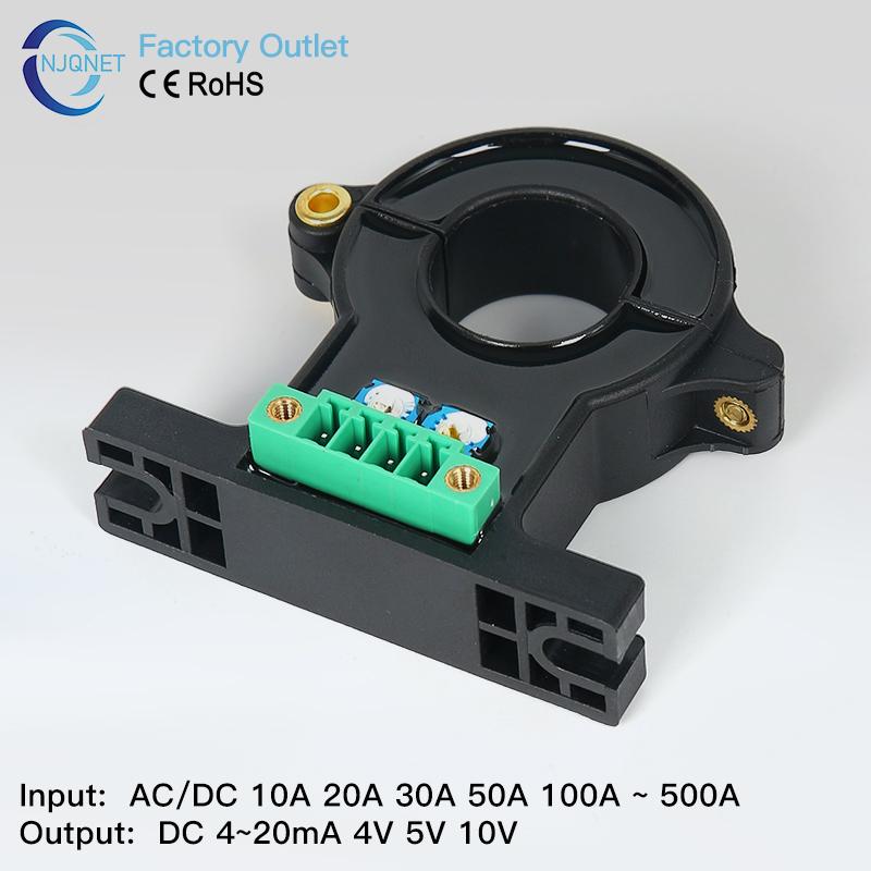 hall effect current sensor split ct 4-20mA QNDBK1-21 100A 30A 420mA current transformer split core current transducer 4 to 20mA