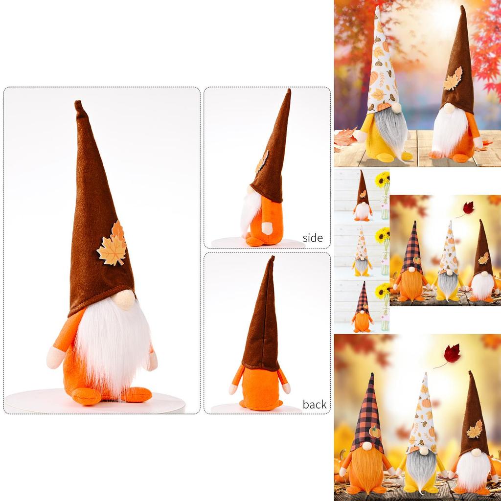 New Seasonal Home Decor Thanksgiving Pumpkin And Maple Leaf Plush Figurine For Autumn Festivities