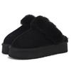 Hairy heightened bag head drag thick-soled cotton slippers women's 2025 winter new outer wear thickened velvet snow boots