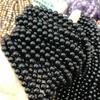 1 Filo, Stile Scuro Pietra Naturale Perline Sfuse, Perline Nere di Tormalina Rotonde Fatte a Mano per Creazione Gioielli Fai-da-te Collane Regali Artigianato 38cm
