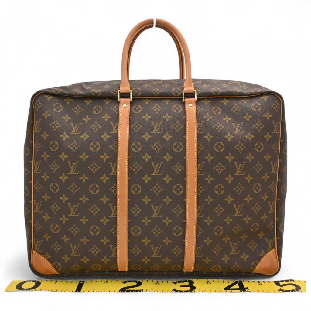 Auth LOUIS VUITTON Monogram Sirius 50 Boston Bag Brown PVC Canvas Women’s lv3637cd