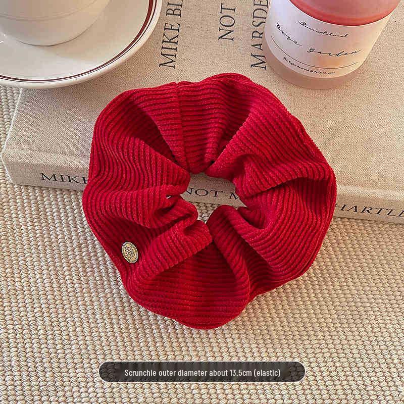 

Высококачественная красная квадратная резинка-скранчи: Осенне-зимняя ретро резинка для волос для женщин