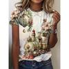 Women's Plant Fruit 3D Printed Women's T-shirt 3D Casual Fashion Short Sleeve Simple Flower Women's T-shirt