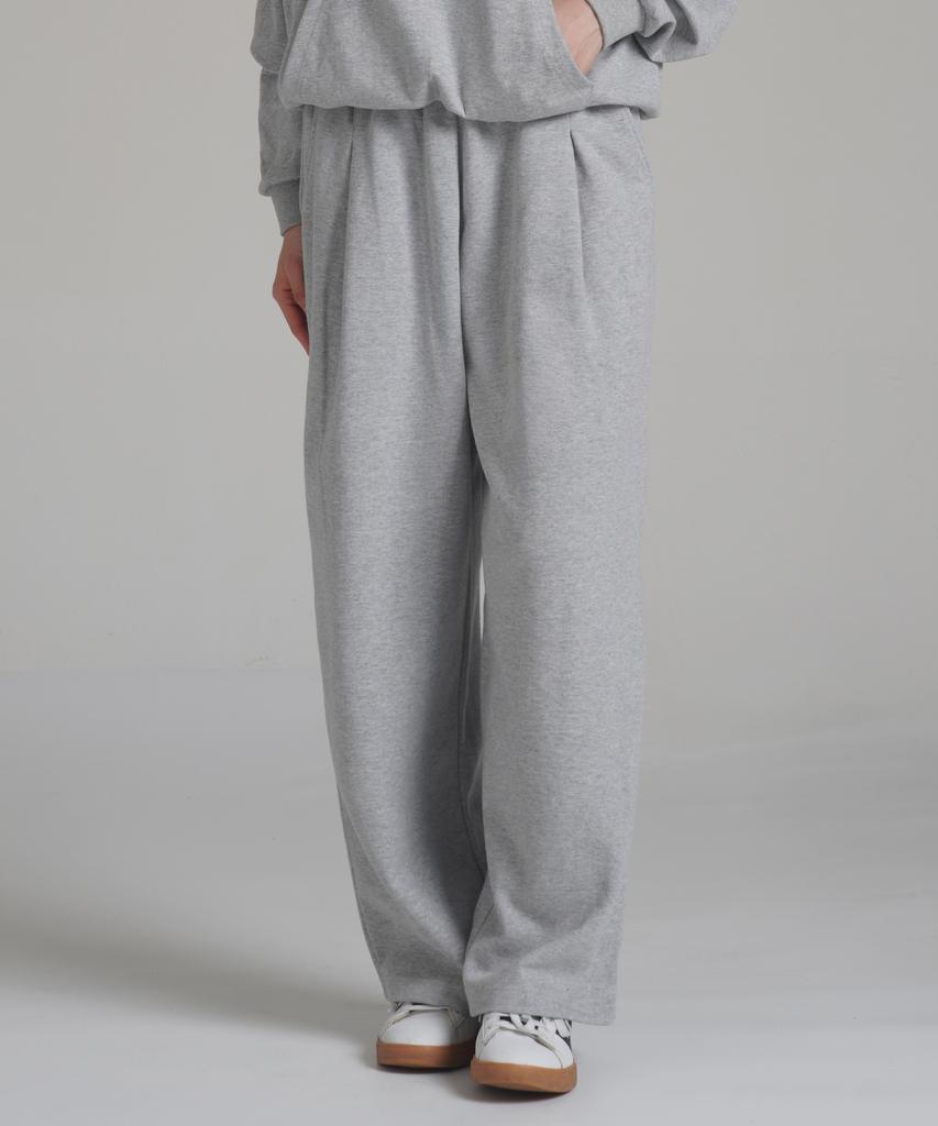 Noming One-Pleat Wide Sweatpants - Gray