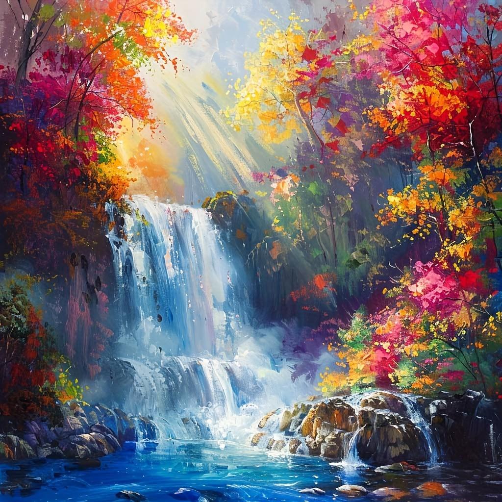 Scenic Landscape Diamond Painting Kit - Round Acrylic Gems, Frameless Wall Art & Craft Set for Home Decor - For Adults & Teens - Perfect Gift for Craf