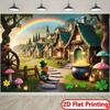 2D St. St. Patrick's Day Kulisse Leprechaun-Dorf Regenbogen Fotografie Hintergrund Banner