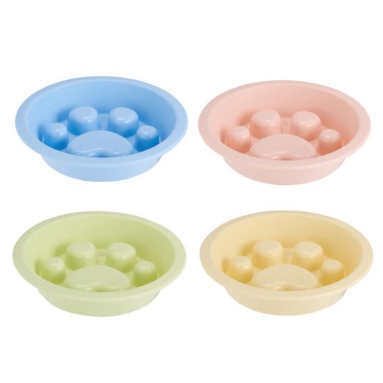 Dog Slow Feeder Bowl, Non-Slip Pet Feeding Bowl, Raised Paw Print Design, Anti-choke Pet Food Dish for Cats And Dogs