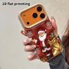 Phone Case: 2D Flat Lambskin Suitable for iPhone 18 17 16 15 14 13 Pro Protective Case, Red Embossed Background, Christmas and Halloween Gift