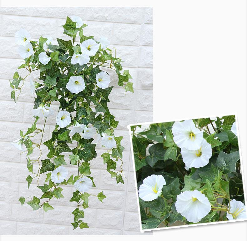 Hanging Basket 65cm Artificial Morning Glory Flower Manma Petunia Orchid Flowers Decorative For Home Wedding Decoration
