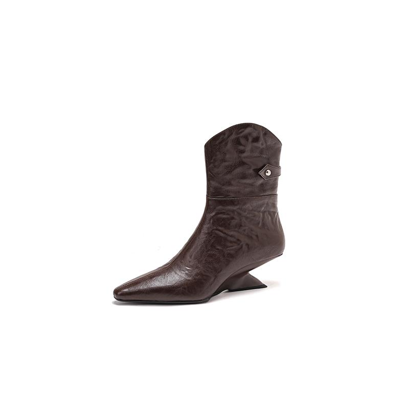 Fashion 2024 Autumn New Women Boots Pointed Toe Kitten Heel Genuine Leather Shoes for Women Elegent High Heel Ankle Boots Winter Boots