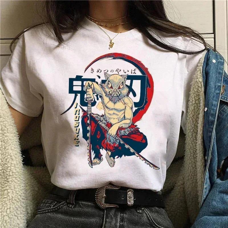 Demon Slayer T Shirt Women Tshirt Female Tanjirou Kamado Graphic Tee Shirt Japanese Anime Manga T-shirt Streetwear Tops Tees
