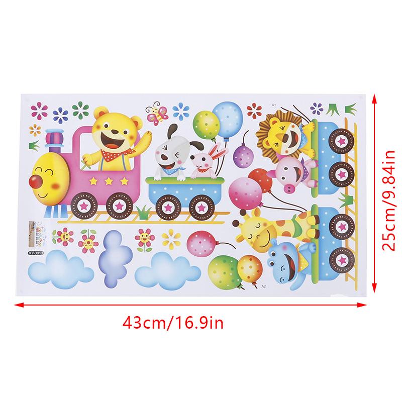 Tiere DIY Zug Wandaufkleber für Kinder Babyzimmer Kinderzimmer Home Decor Wandbild Kunst