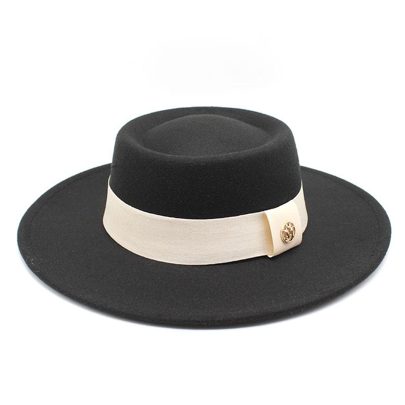 Hat Women'S Season Versatile Wool British Vintage French Celebrity Winter Felt Hat Hepburn Jazz Top Hat