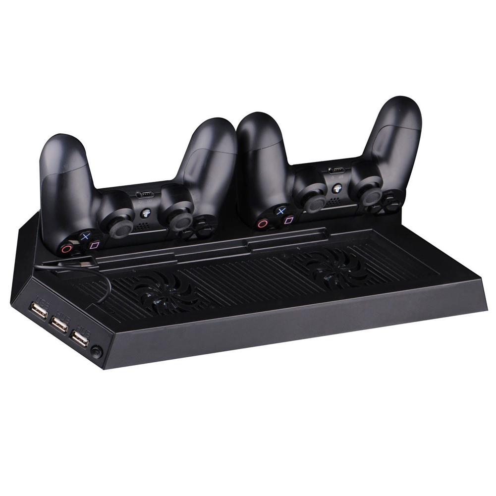 PS4 Cooling Station Vertical Stand with 2 Cooler Fan 3 USB HUB and 2 Controller Charging Dock for Sony Playstation 4 Accessories
