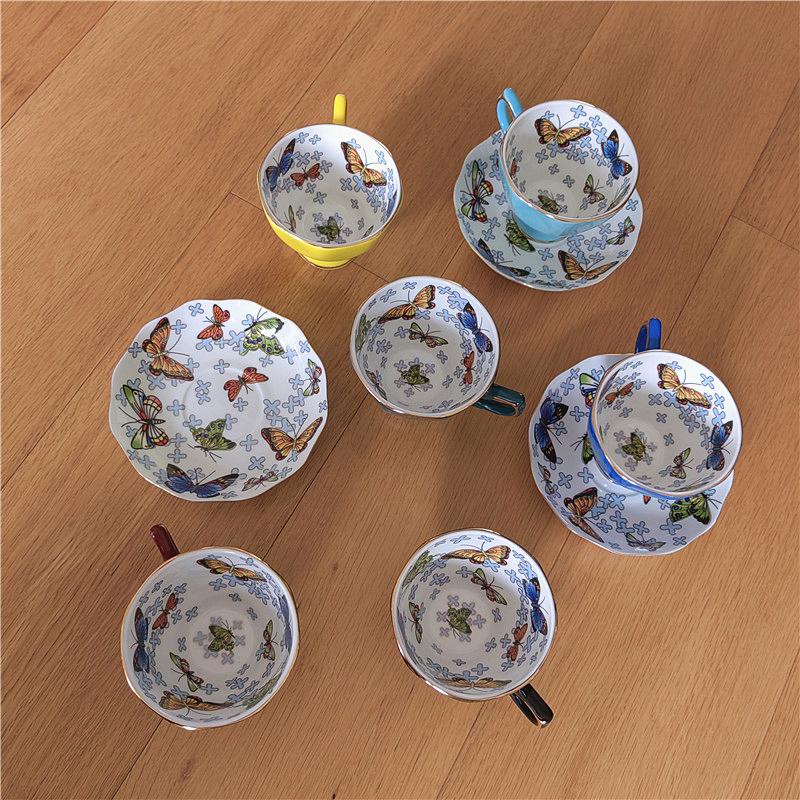 Set ceașcă de cafea și farfurii din ceramică nobilă din Europa Cana de ceramică de lux ceașcă de ceai din porțelan de calitate superioară Veselă de cafea pentru petreceri