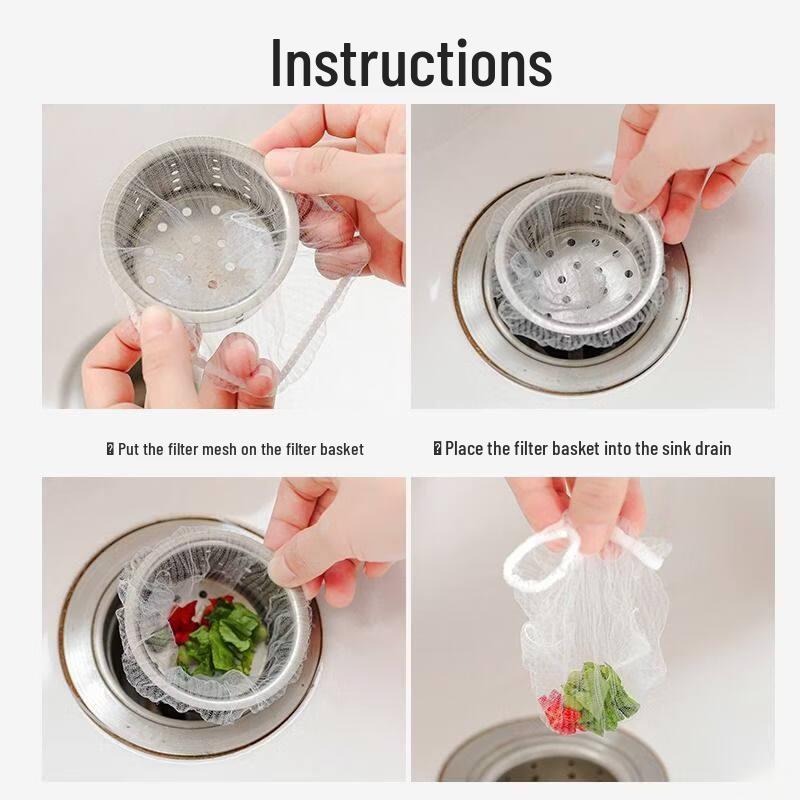 ZISIZ Disposable Sink Strainer Mesh Bags