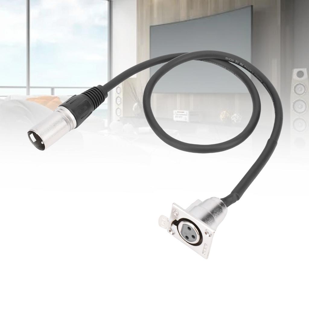 2 Pcs XLR Pass Through Cable No Solder D Type XLR Cable Mic Feed Pass Thru Converter for Stage Box Patch Panel Floor Box
