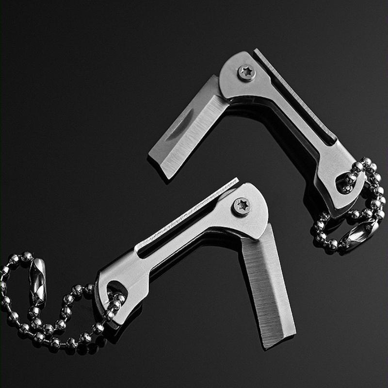 Stainless Steel Outdoor Mini Folding Knife, Portable, Detachable, Express Key Chain Pendant, Kitchen Pocket Small Fruit Knife