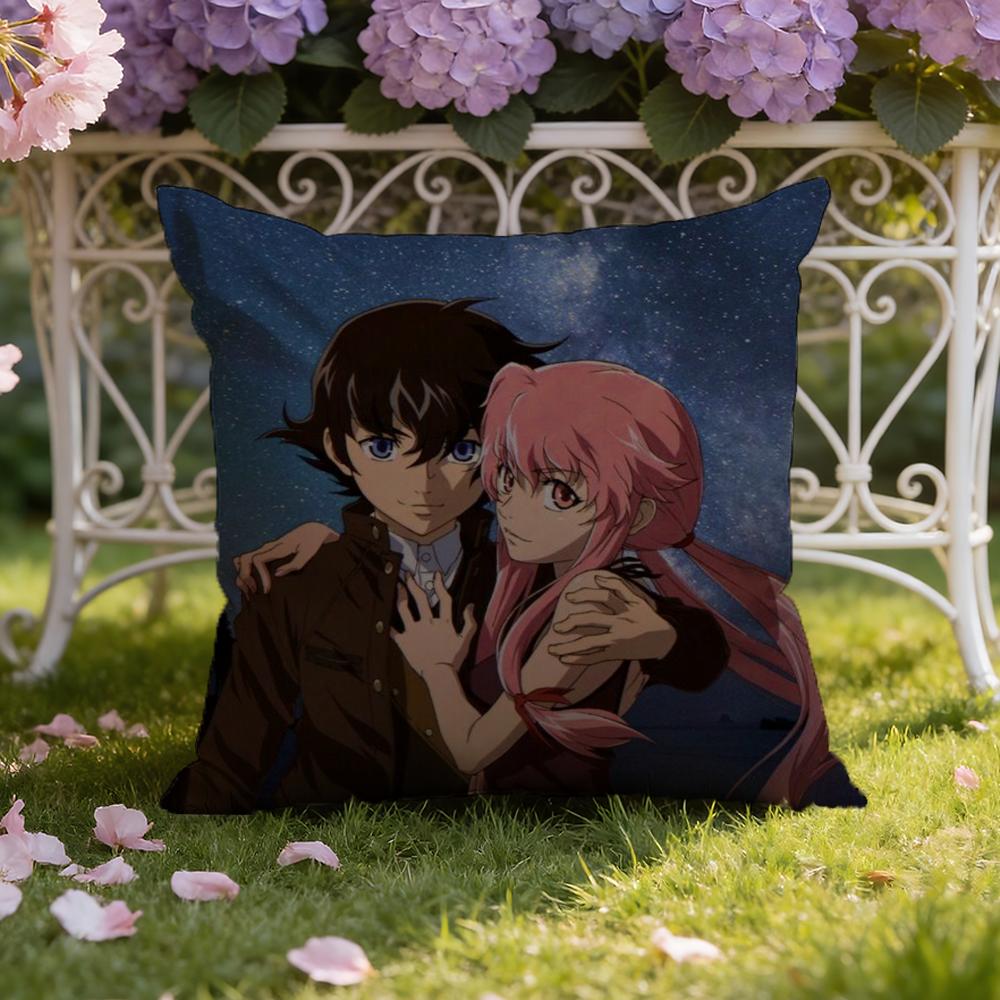 M-Mirai N-Nikki Cushion Cover Home & Car Dual-Scene Pillow Cover: Reversible for Premium Comfort
