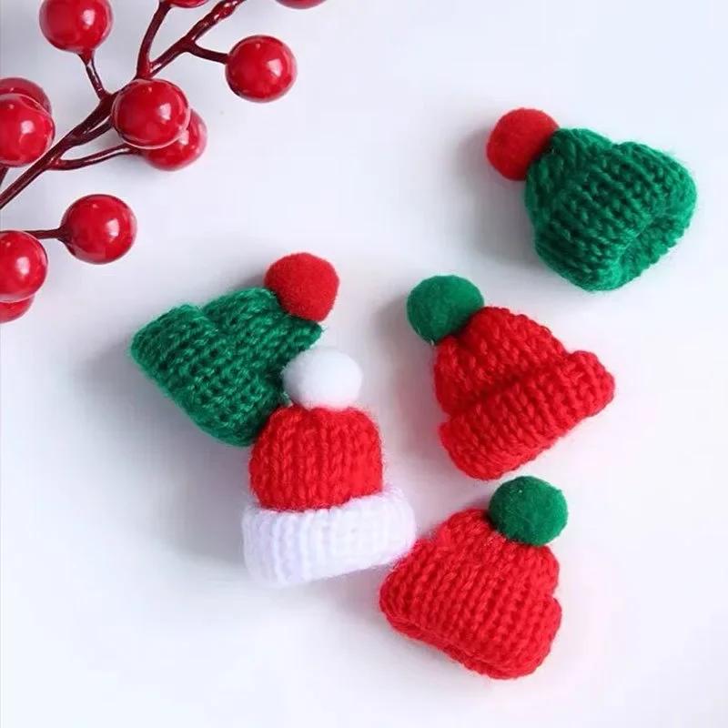 1pcs Christmas Wine Bottle Covers Mini Santa Hats Scarf Christmas Scarf Santa Hats for Dolls Home Decor Christmas Supplies