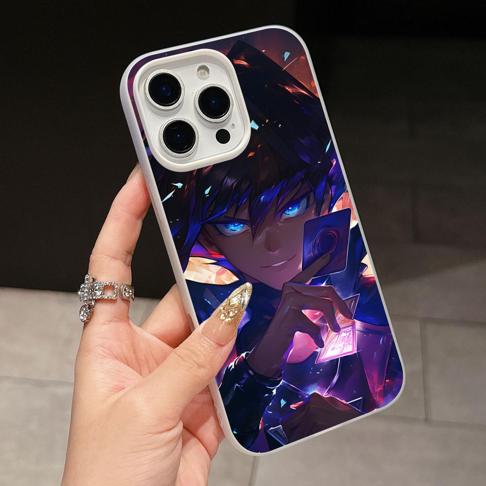 Yugioh Seto Kaiba Phone Case for iPhone 17 16 15 14 13 12 11 Air Pro Max Plus Jelly Double layer White Cover