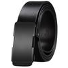 [White Fang] Leather Belt with Automatic Buckle, Alloy, BusinessFormal Style, Stylish, Simple, Gift for Men, BTA394 (Black)