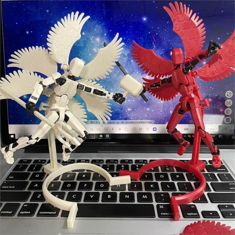 Six-Winged Angel 3D Printed Movable Doll: 13 Joints, 3rd Gen Mannequin for DIY Decompression